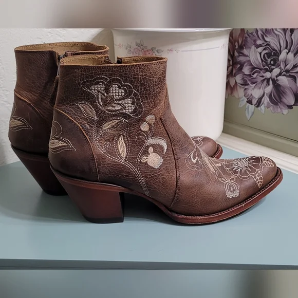 Shyanne Embroidered Leather Booties - Picture 3 of 8